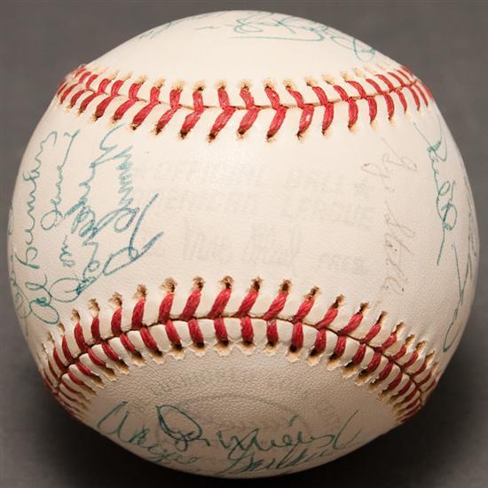 Appraisal: Baltimore Orioles team signed Spalding Official American League Lee MacPhail