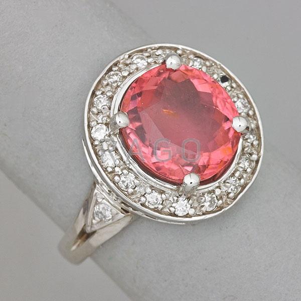 Appraisal: CONTEMPORARY RUBELLITE TOURMALINE AND DIAMOND RING Condition Report