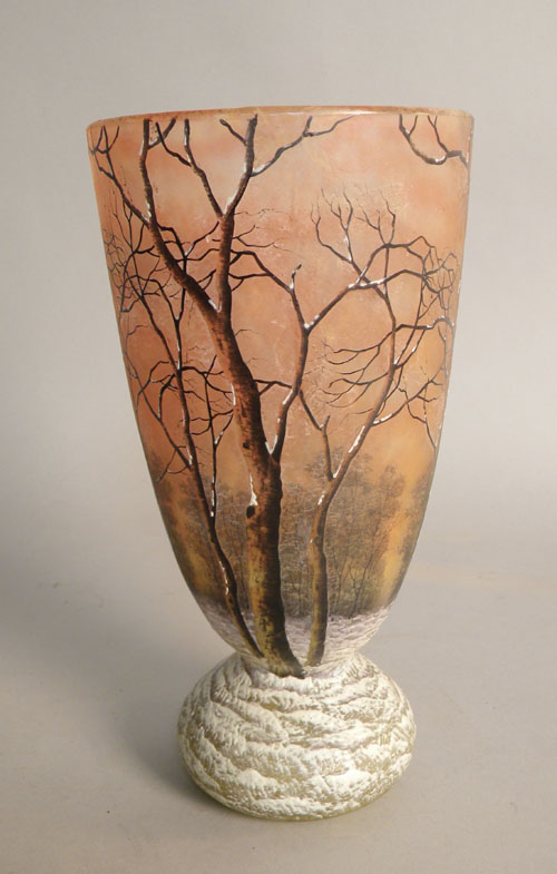 Appraisal: Daum Nancy cameo glass vase early th c h