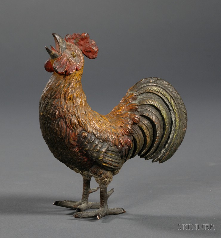 Appraisal: Viennese Bronze Figure of a Rooster early th century the