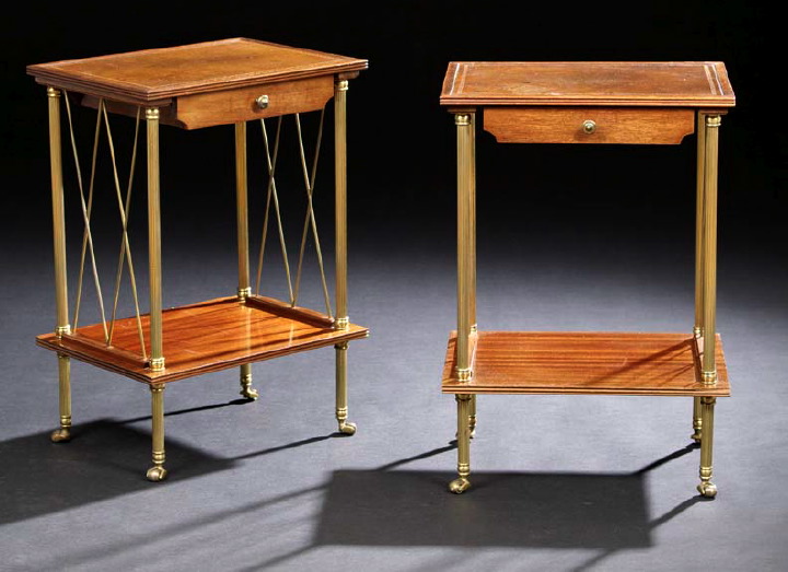 Appraisal: Pair of Directoire-Style Mahogany and Gilt-Metal Occasional Tables early th