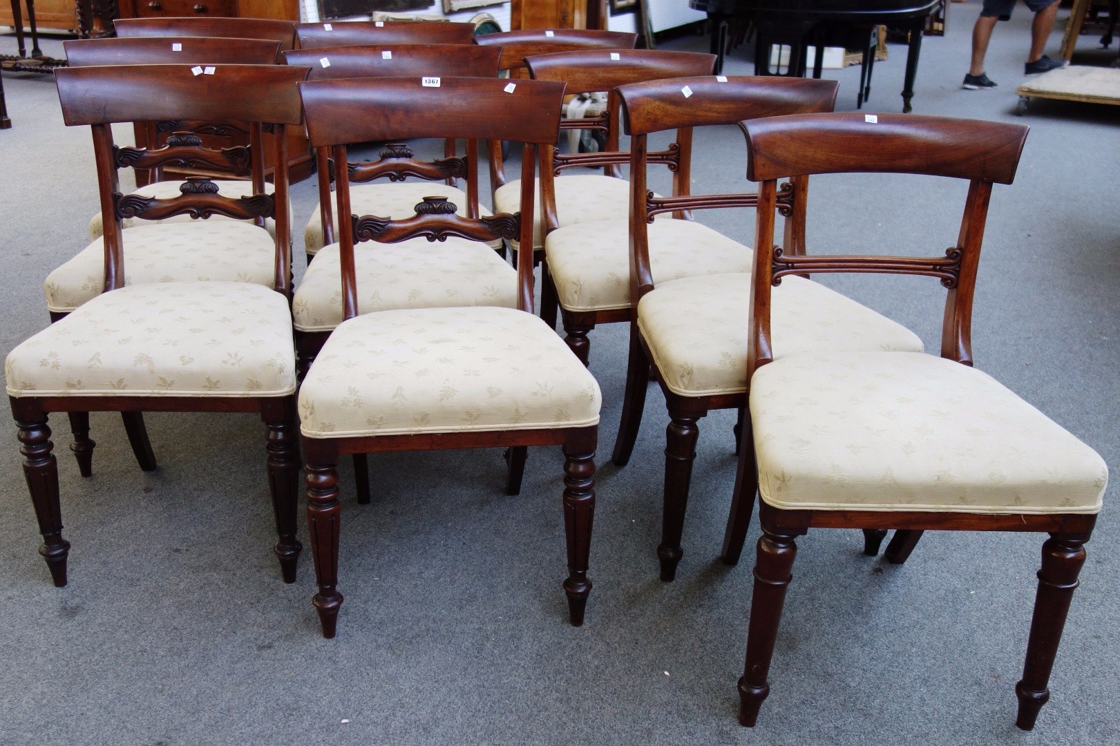 Appraisal: A set of six early th century mahogany framed dining