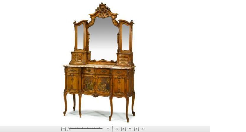 Appraisal: Louis XV style walnut and Vernis Martin dressing table early