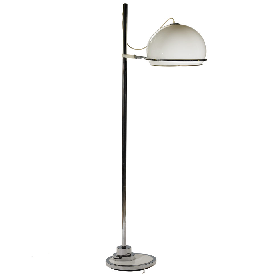 Appraisal: Contemporary Adjustable Chrome and Enamelled Metal Bridge Lamp Height -