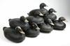 Appraisal: DECOYS - String of eight old carved wooden Scoter duck