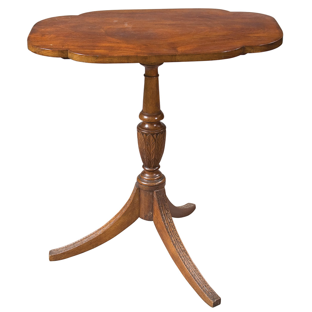 Appraisal: Federal Style Mahogany Tilt-Top Tripod Table The double elliptical top