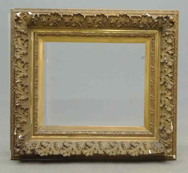 Appraisal: th c carved frame Rabbet size '' x '' Some