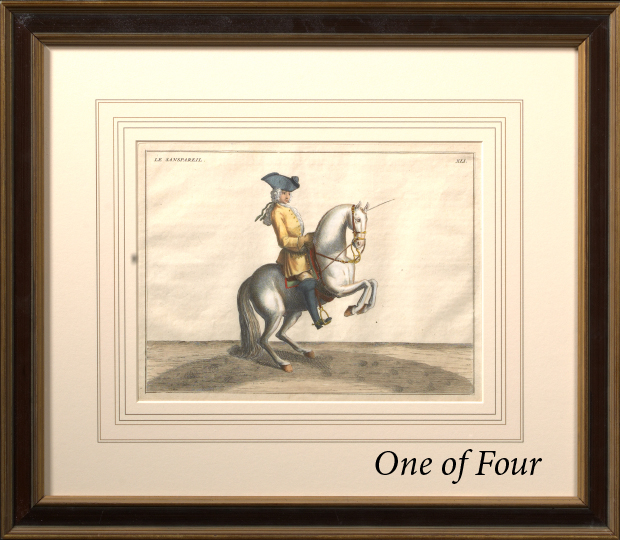 Appraisal: Continental School th Century Equestrian Dressage Scenes suite of four