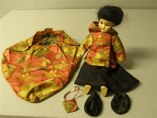 Appraisal: Simon and Halbig bisque head Japanese style doll the head