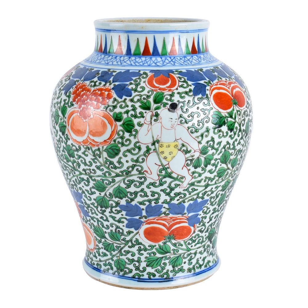 Appraisal: Chinese Vase Chinese Doucai Style Porcelain Vase Decorated with figures