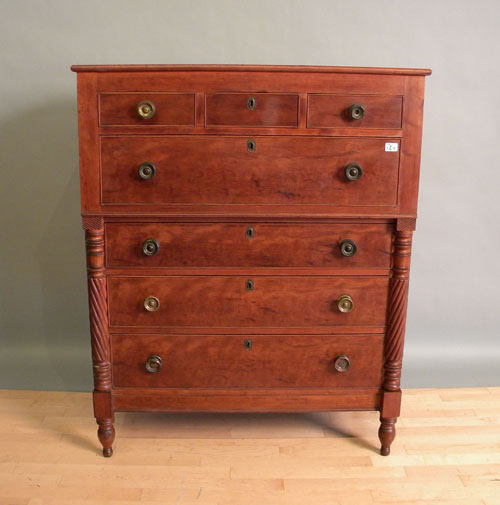 Appraisal: Sheraton cherry chest of drawers th c h l