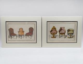 Appraisal: JEAN CHARLES DELAFOSSE French - Two hand colored engravings depicting