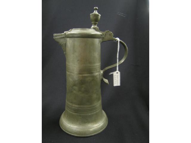 Appraisal: Pewter Tankard or Flagon dated in wreath decor