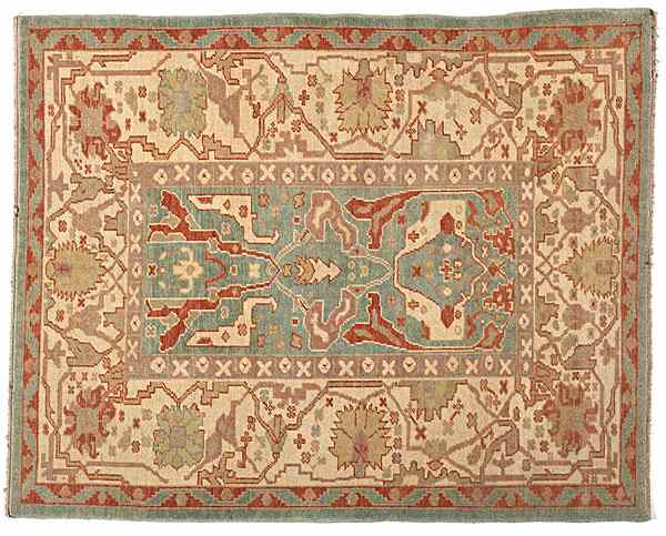 Appraisal: Turkish Oushak Rug Turkish ca An Oushak wool rug in