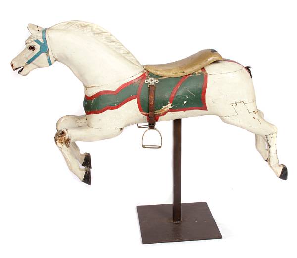 Appraisal: An American paint decorated carousel horse possibly by Parker early