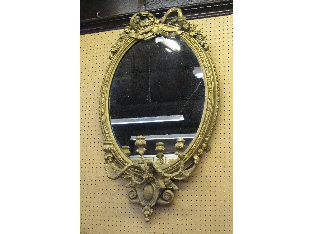 Appraisal: Gilt framed girandole mirror