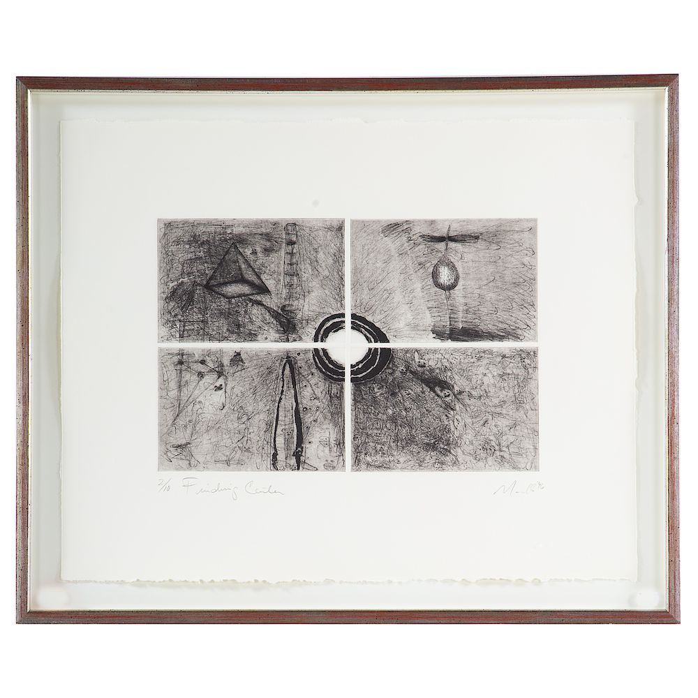 Appraisal: Martha Macks Finding Center American th century Etching ed pencil