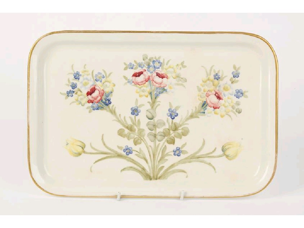 Appraisal: A MACINTYRE POTTERY RECTANGULAR TRAY decorated with a spray of