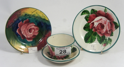 Appraisal: Wemyss Pin Tray Coasters decorated with a Rose chip to