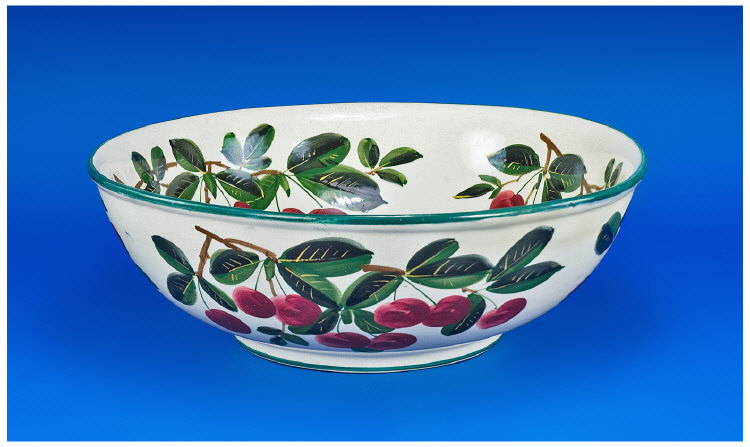 Appraisal: Wemyss Large Bowl Hand Painted with Branches of Cherries and