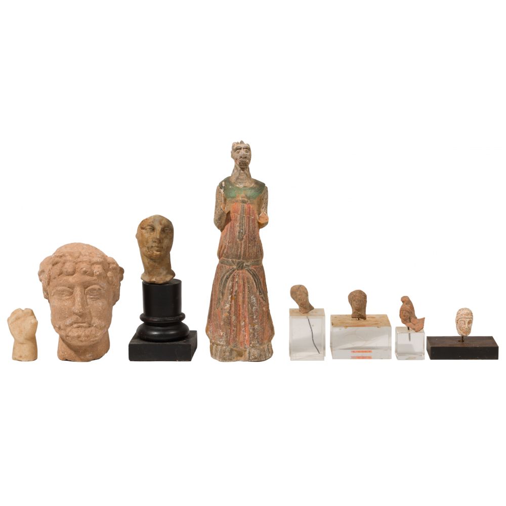 Appraisal: GREEK FIGURE ASSORTMENT fragmentary artifacts in various forms and materials