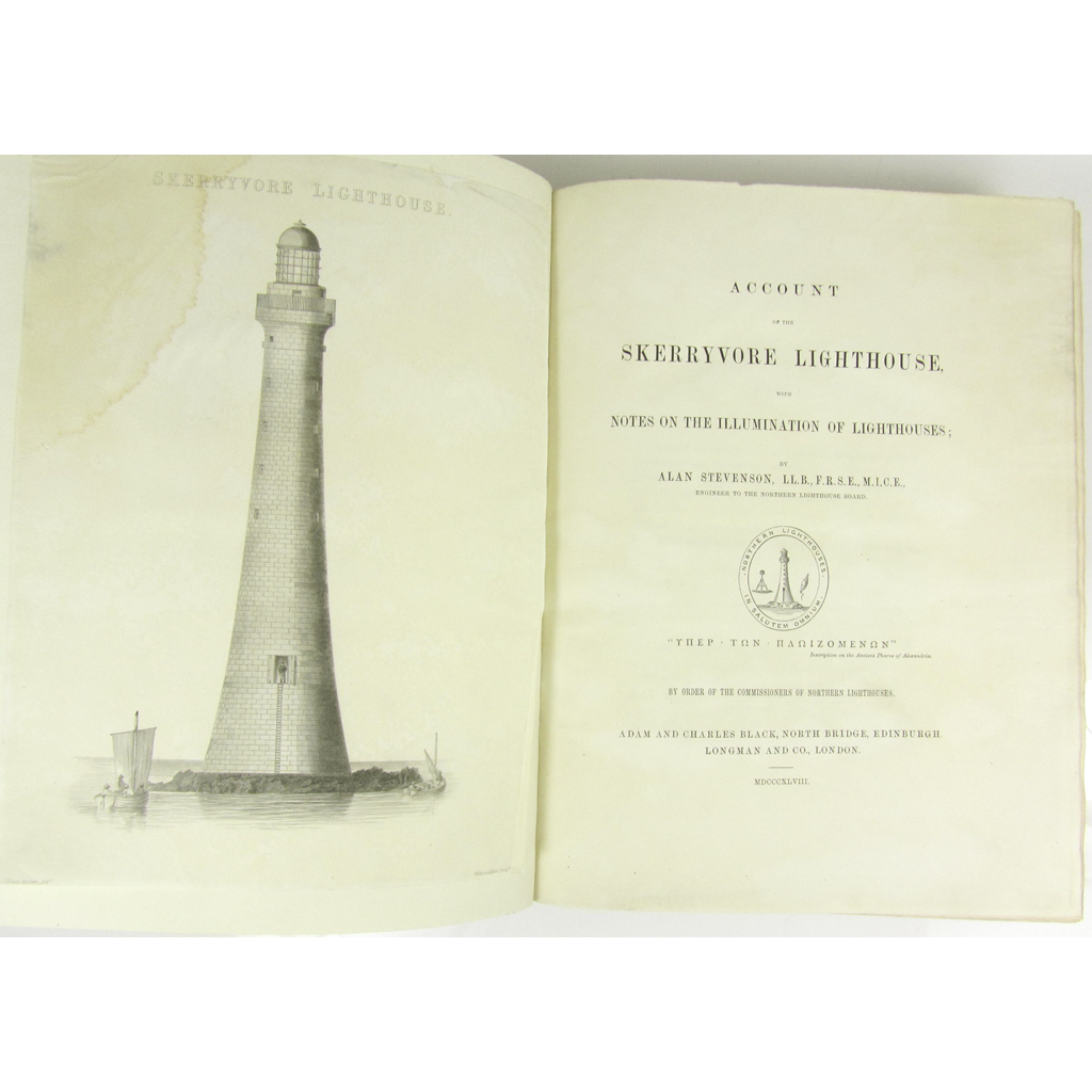 Appraisal: Stevenson Alan Account of the Skerryvore Lighthouse Edinburgh Adam and