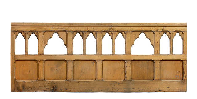 Appraisal: A VICTORIAN PINE GOTHIC STYLE ALTAR PANEL the upper part