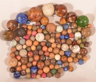 Appraisal: Lot of th C Glazed and Unglazed Pottery Marbles Lot