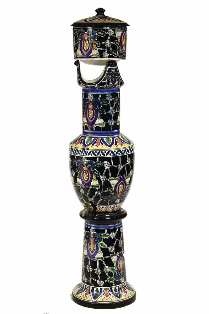 Appraisal: ITALIAN MAJOLICA WATER COOLER - Late th early th c