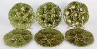 Appraisal: Set of French Sarreguemines oyster plates Set of French Sarreguemines