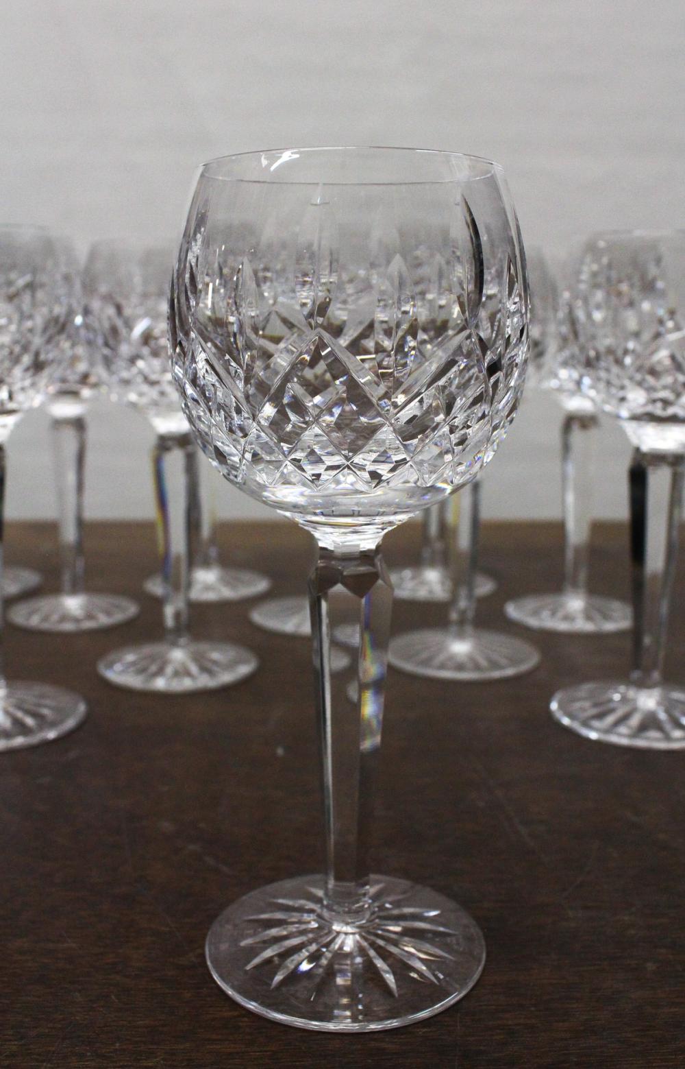 Appraisal: SET OF TWELVE WATERFORD LISMORE CUT CRYSTAL WINE HOCK STEMWARE