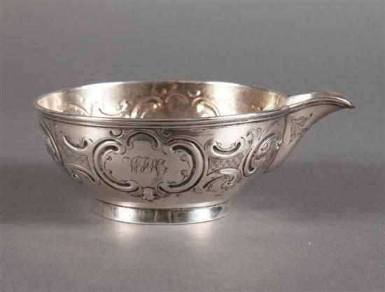 Appraisal: Victorian repousse sterling silver invalid feeder pap boat Hands Son