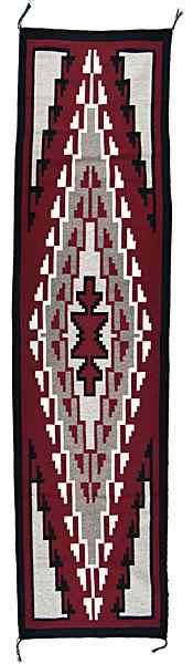 Appraisal: Ganado Red Navajo Runner finely woven with background of red