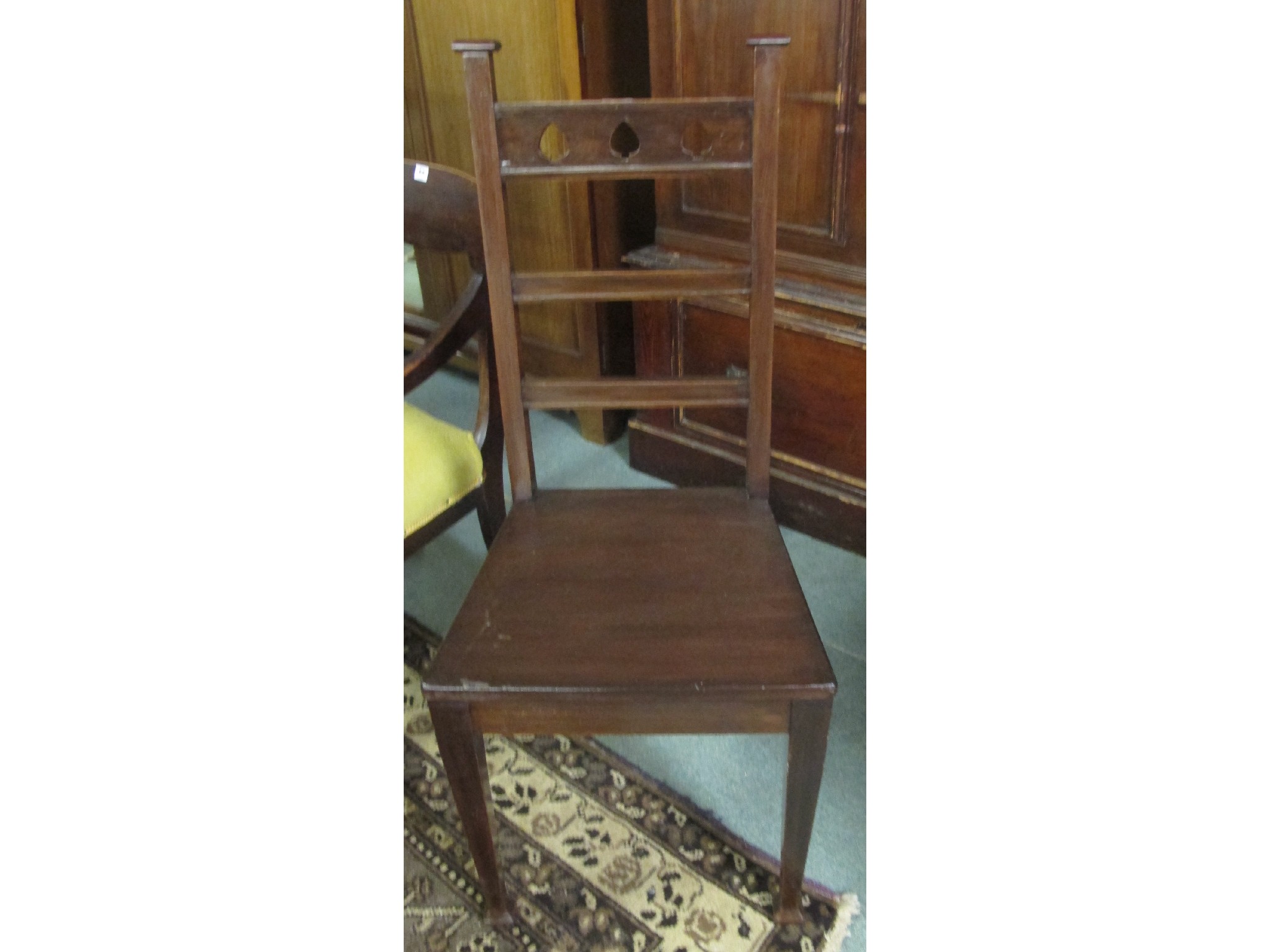 Appraisal: Arts and Crafts mahogany hall chair