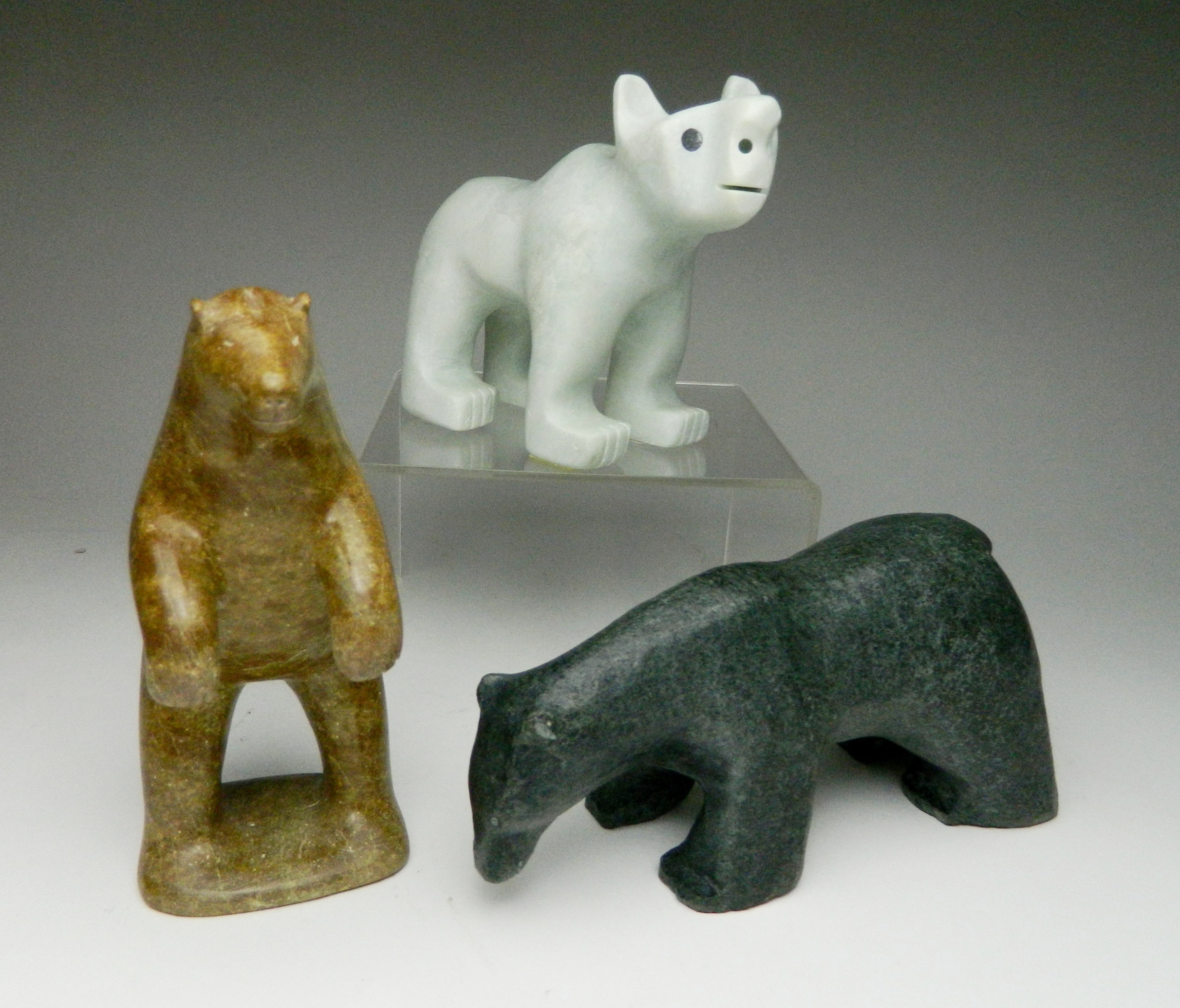 Appraisal: Inuit stone carvings Yoshoknee Noah Koughajuke Lake Harbour Floyd Kuptana