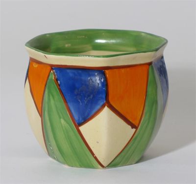 Appraisal: Original Bizarre' a Clarice Cliff Chester fern pot painted in