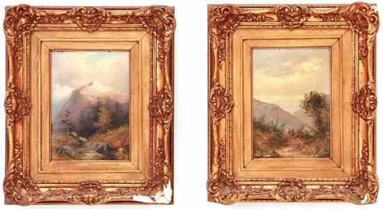 Appraisal: Continental school late th century PAIR OF LANDSCAPES oil on