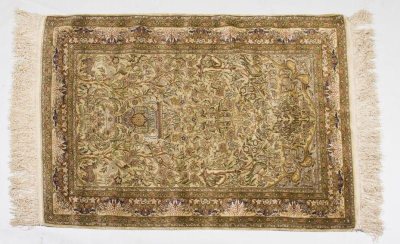 Appraisal: Silk Prayer Rug light color palette with a design featuring