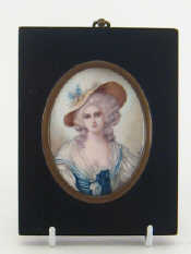 Appraisal: An oval miniature on ivory of a lady in a