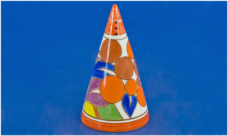 Appraisal: Wedgwood Clarice Cliff Conical Shaped Sugar Sifter Centenary edition Bizarre