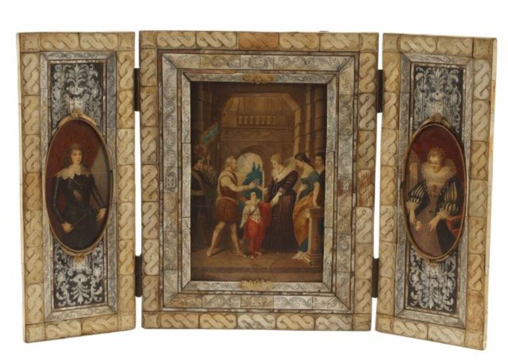 Appraisal: Italian painted triptych center image The Consignment of the Regency