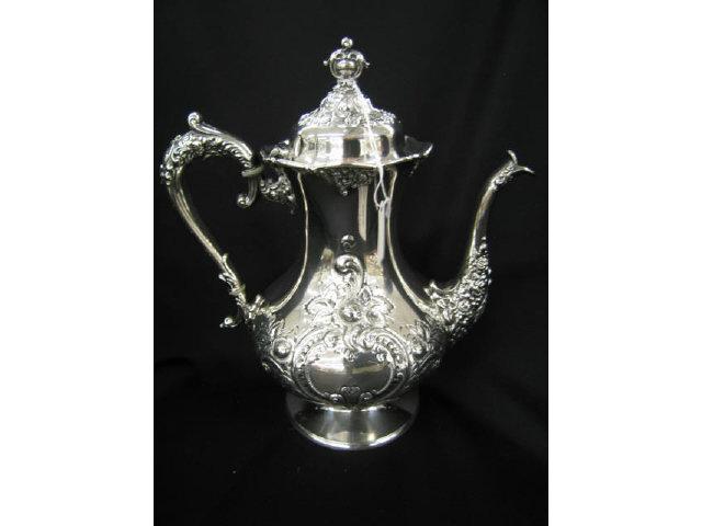 Appraisal: Victorian Silverplate Coffeepot by Derby Silver Co fancy floral