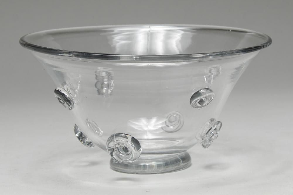 Appraisal: Steuben-Manner Lead Crystal Spiral Bowl Steuben-manner colorless lead crystal bowl