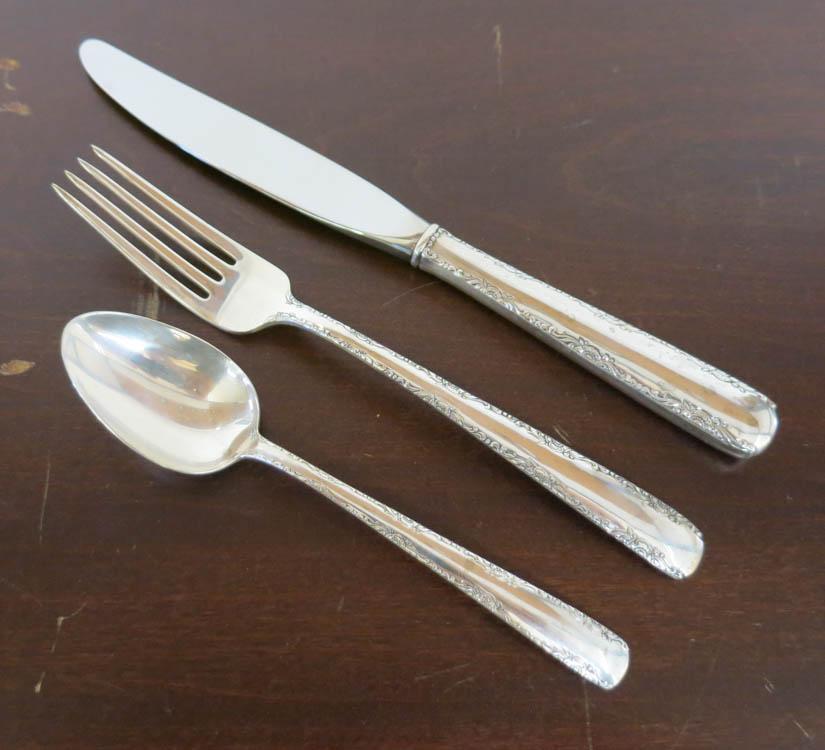 Appraisal: GORHAM STERLING SILVER FLATWARE SET plus chest forty-six pieces Camilla