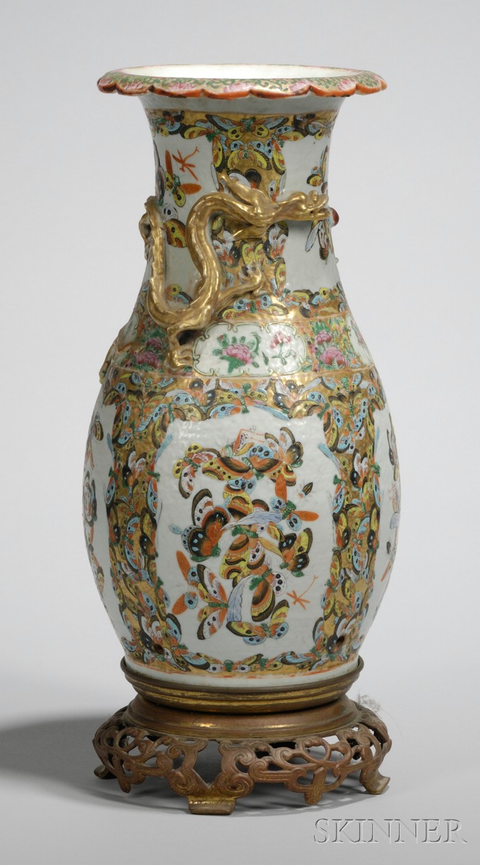 Appraisal: Chinese Export Porcelain Gilt and Enamel Decorated Thousand Butterflies Pattern