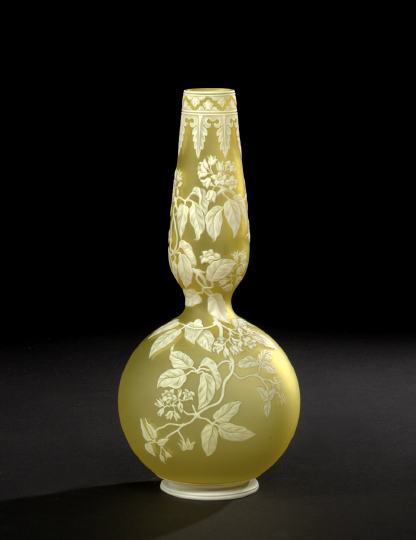 Appraisal: Fine Thomas Webb and Sons White-Over-Citron Cameo-Cut Glass Vase fourth