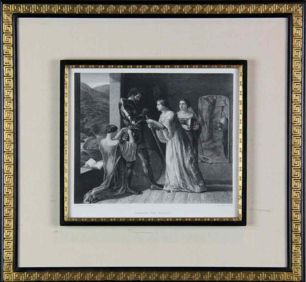 Appraisal: Antique Engraving by J G HookDepicting a knight being dressed