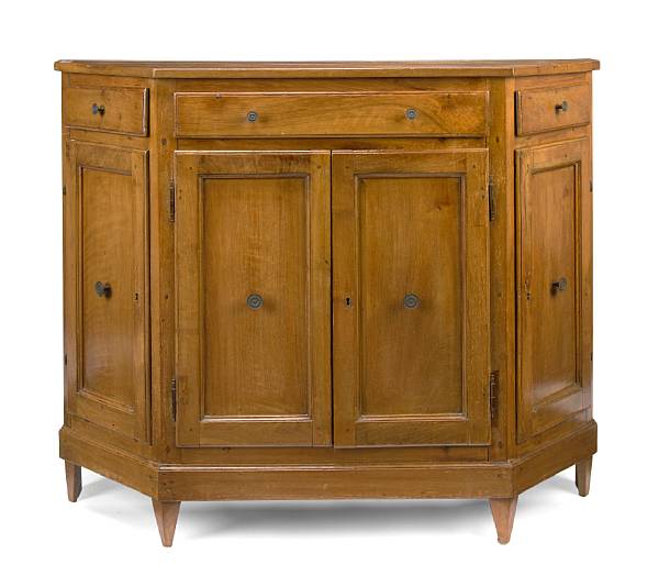 Appraisal: An Italian Neoclassical fruitwood credenza late th century The rectangular