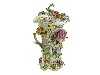 Appraisal: A COALPORT 'COALBROOKDALE' FLORAL ENCRUSTED AND RETICULATED LEAF VASE AND