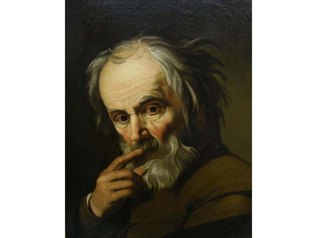 Appraisal: Italian School - half portrait of a bearded gentleman oil